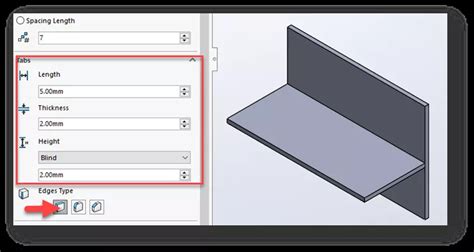 add sheet metal tab solidworks|SolidWorks tab and slot tool.